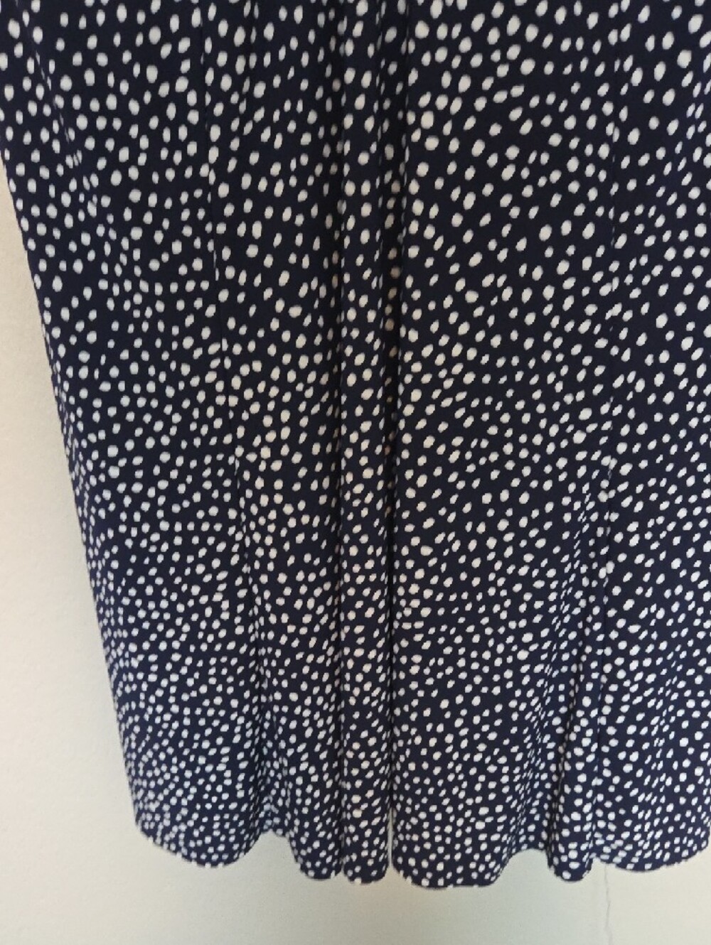 Chaps Navy Blue and White Polka Dot Plus Size Cap-Sleeve Dress - Picture 3 of 6